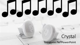  Presentation with sheet music - Theme enhanced with sheet music and headphones background and a light gray colored foreground