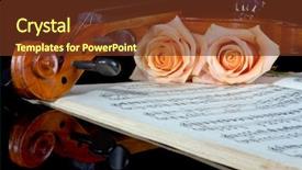  Presentation with sheet music - PPT theme featuring sheet music of the wedding background and a tawny brown colored foreground
