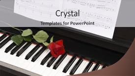  Presentation with sheet music - Presentation theme with sheet music with rose piano background and a sky blue colored foreground