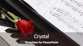  Presentation with sheet music - Theme with sheet music with rose piano background and a wine colored foreground