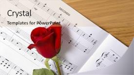  Presentation with sheet music - PPT theme having torres del paine national park chile patagonia south america background and a ocean colored foreground.