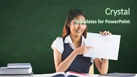  Presentation with green watercolor paper texture - Theme having sheet of paper against green background and a tawny brown colored foreground