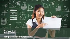  Presentation with green watercolor paper texture - PPT theme consisting of sheet of paper against green background and a tawny brown colored foreground