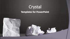  Presentation with paper - Colorful slides enhanced with sheet of paper and crumpled backdrop and a dark gray colored foreground