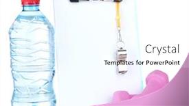  Presentation with white sheet - Beautiful presentation theme featuring sheet of paper and sports equipment isolated on white backdrop and a cool aqua colored foreground