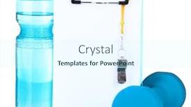  Presentation with white sheet - Colorful presentation design enhanced with sheet of paper and sports equipment isolated on white backdrop and a sky blue colored foreground