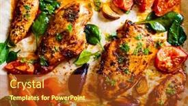  Presentation with barbecue - PPT layouts featuring sheet-pan-barbecue-chicken-breasts background and a tawny brown colored foreground