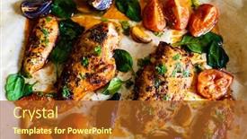  Presentation with barbecue - Theme having sheet-pan-barbecue-chicken-breasts background and a tawny brown colored foreground