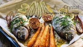  Presentation with dinner - Presentation featuring sheet-pan-dinner-roasted-whole background and a coral colored foreground