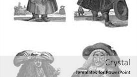  Presentation with trade - PPT theme having sheet-with-caricatures-of-dwarfs background and a light gray colored foreground