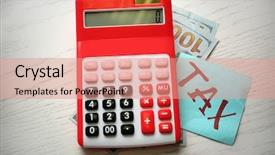 Presentation with tax - Presentation theme consisting of sheet with text tax red background and a  colored foreground