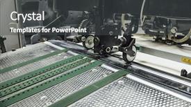  Presentation with machine - Slide deck enhanced with sheetfed offset printing machine background and a dark gray colored foreground