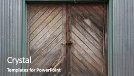  Presentation with corrugated iron - Theme consisting of sheetmetal - interesting pattern of old wooden background and a gray colored foreground