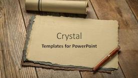  Presentation with rustic wood - Slides with sheets-of-blank-handmade-paper background and a coral colored foreground