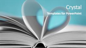  Presentation with book love heart - Cool new theme with sheets of book curved backdrop and a light blue colored foreground