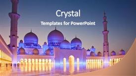  Presentation with uae zayed grand mosque - Colorful PPT layouts enhanced with sheikh zayed grand mosque backdrop and a ocean colored foreground