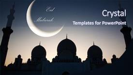  Presentation with eid mubarak - PPT theme with sheikh zayed grand mosque background and a  colored foreground