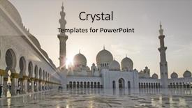 Presentation with uae zayed grand mosque - Audience pleasing PPT layouts consisting of sheikh zayed grand mosque backdrop and a soft green colored foreground