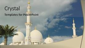  Presentation with zayed - Audience pleasing PPT theme consisting of sheikh zayed mosque abu dhabi uae middle east backdrop and a light gray colored foreground