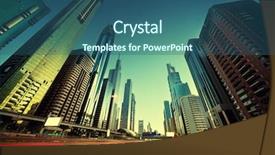  Presentation with zayed - Beautiful slide deck featuring sheikh zayed road in sunset backdrop and a ocean colored foreground