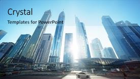  Presentation with zayed - Slide deck having sheikh zayed road united arab background and a light blue colored foreground