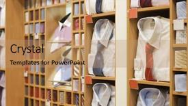  Presentation with men health work - Amazing PPT layouts having shelf with men wear backdrop and a coral colored foreground