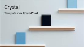  Presentation with tan book stack stacks of books - PPT theme featuring decoration scolaires - shelf with new books background and a light gray colored foreground