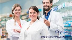  Presentation with prescription drugs - Slides having shelf with prescription drugs background and a sky blue colored foreground