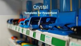  Presentation with nobody - Cool new PPT layouts with shelf with punches in stationery backdrop and a ocean colored foreground