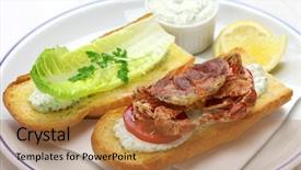  Presentation with crab shell - PPT theme featuring shell crab po boy cajun background and a  colored foreground