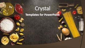  Presentation with noodles chinese food dark - Slide set featuring shell free - pasta and food ingredient background and a dark gray colored foreground