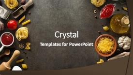  Presentation with pasta - Colorful PPT layouts enhanced with shell oil - pasta and food ingredient backdrop and a tawny brown colored foreground