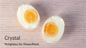  Presentation with shell - Colorful slide set enhanced with shell on wooden surface nutrition backdrop and a  colored foreground