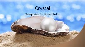  Presentation with sea shell - Presentation theme having shell with a pearl background and a light blue colored foreground