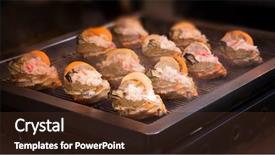  Presentation with griddled - Slide deck featuring shell with shellfish sea urchin background and a wine colored foreground