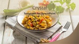  Presentation with capsicum - Colorful slide set enhanced with shelle-pasta-with-tofu-capsicum backdrop and a lemonade colored foreground