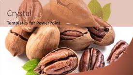  Presentation with cracked - Theme enhanced with shelled-and-cracked-pecan-nuts background and a coral colored foreground
