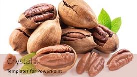  Presentation with cracked - Presentation theme featuring shelled-and-cracked-pecan-nuts background and a coral colored foreground