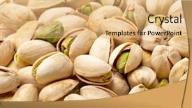  Presentation with pistachio texture nuts green fresh - Theme having shelled pistachio background and a yellow colored foreground