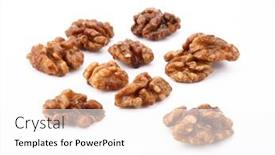  Presentation with walnut - Theme with shelled-walnut-close-up-isolated background and a white colored foreground