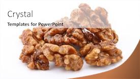  Presentation with walnut - Presentation theme featuring shelled-walnut-close-up-isolated background and a white colored foreground