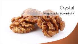  Presentation with walnut - Presentation design consisting of shelled-walnut-close-up-isolated background and a white colored foreground