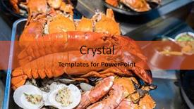  Presentation with crustacean - Beautiful slides featuring shellfish plate of crustacean seafood backdrop and a red colored foreground