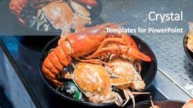  Presentation with crustacean - Cool new slides with shellfish plate of crustacean seafood backdrop and a gray colored foreground