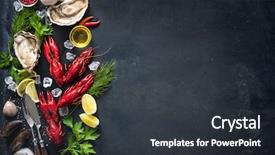  Presentation with crustacean - Audience pleasing presentation theme consisting of shellfish plate of crustacean seafood backdrop and a dark gray colored foreground