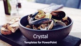  Presentation with shellfish - Presentation theme enhanced with shellfish sautee with hot jalapeno background and a wine colored foreground