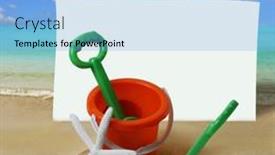  Presentation with shells - Slides consisting of shells-with-sand-and-pape background and a light blue colored foreground