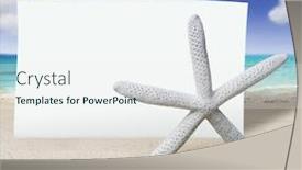  Presentation with shells - Theme with shells-with-sand-and-paper background and a sky blue colored foreground