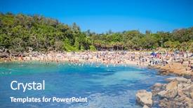  Presentation with manly - Cool new theme with shelly beach in manly sydney backdrop and a teal colored foreground
