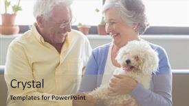  Presentation with dog shelter - Cool new PPT layouts with shelter - senior couple holding a dog backdrop and a coral colored foreground